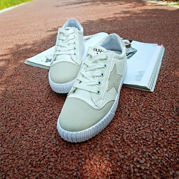 2019 New PU Shoes Summer Stars Flat Shoes Women's Korean Casual Student Shoes Sneaker